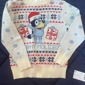 Festive Cream Bluey Holiday Sweater